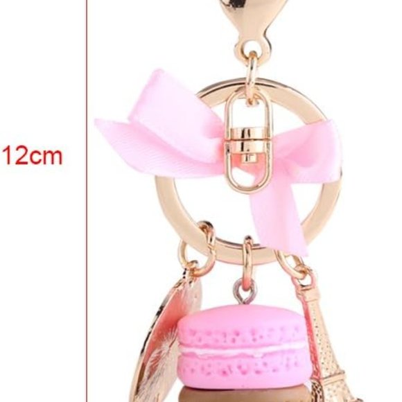 Macaron Rose Red Blue Keychain #350 - Picture 5 of 9